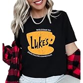 CasualTeeCloset Luke's Diner Shirt, Women Vintage Luke's Coffee Logo T-Shirt, Stars Hollow Top Tee, Short Sleeve Tee