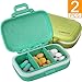 LOSTCAT 2PCS Pill Case, Upgraded Small Pill Box (Wheat Straw Environmental Protection Material, Size:3.17''x2.41''x1.05''), Premium Small Pill Organizer, Vitamin Box, (Sky Blue and Green Tea Color)