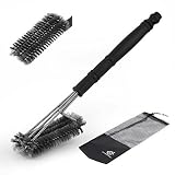 Grekitchen Grill Brush/BBQ Grill Brush, Solid As Weber Grill Brush (18'' 3 In 1)