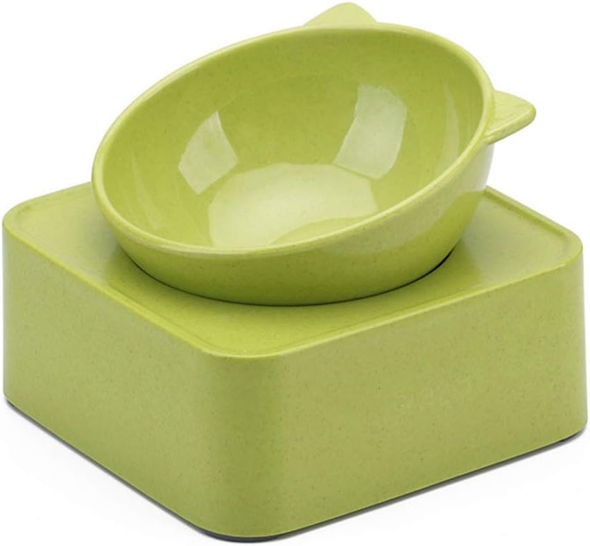 MYYXGS Cat bowl with raised stand pet food bowl perfect cat and puppy oblique mouth multi-angle adjustment neck cat bowl dog bowl food bowl cat ear oblique bowl 16 * 11.5cm