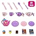 jerryvon Tea Set Kitchen Playset Pretend Play Role Game Tea Party Set with Teapot Kettle Cups Spoon Fork for Kids Boys Girls 3 4 5 Years Old