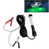 Lightingsky 12V 10.8W 180 LEDs 1080 Lumens LED Submersible Fishing Light Underwater Fish Finder Lamp with 5m Cord (Green)