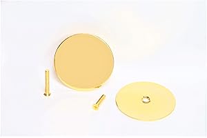 TUFF STRIKE Door Hole Cover Filler | No Show Mounting Screws | Door Knob Filler Plate | 2-5/8" Polished Brass