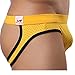 Outtop (TM) Men's Sexy Lycra Mesh Bulge Sexy Low Rise Jock Straps Briefs Thong Shorts Underpants (L, Blue) (M, Yellow)