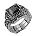 Caperci 2.0ct Black CZ Diamond Wedding Engagement Ring Bridal Set Princess Cut Black 925 Sterling Silver
