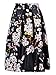 PERSUN Women Floral Midi A-Line Skater Skirt Black