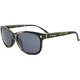 Islander Eyes Barbados Polarized Sunglasses for Women Black Flower-Printed Frame w/Smoke Lens