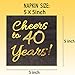 40th Birthday Decorations Party Supplies Cocktail Napkins Black 50 Pack,5