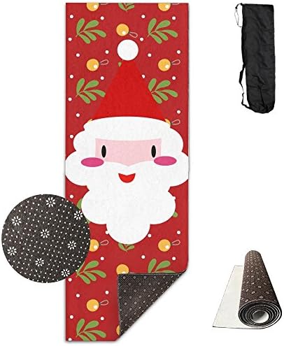 FHIEOMAT Unisex Christmas Kid With Red Hat Yoga And Pilates Mat Exercise Mat With Carrying Bag
