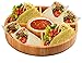 Chip and Dip Serving Tray with Ceramic Dip Bowl – Large Bamboo Dip Platter Tray for Event Use – Appetizer Server for Salsa, Nacho, Guacamole, Taco Chip, Snacks and More