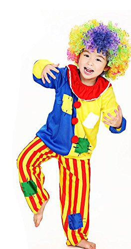 Cute Rainbow Clown Costume Kids Halloween Dress-up Costumes