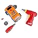 Virhuck 2 In 1 Take Apart Toy Racing Car Kits for kids - Build Your Own Toy Truck Playset with 36 Parts, Two Color Shell, Realistic Engine Sounds & Drill, Orange and Blue