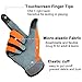 OZERO Gardening Gloves with Genuine Deerskin Leather Palm and Sensitive Touch Screen Fingertips - Breathable and Snug-fit for Work, Gardening, DIY, Mechanics - Women and Men (Orange-Gray,Medium)