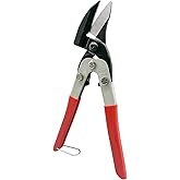 HOUSERAN Tin Snips, 10 Inch Aviation Snips, Left Cut, Heavy Duty Sheet Metal Cutter with Safety Lock and Non-Slip Handle, CR-