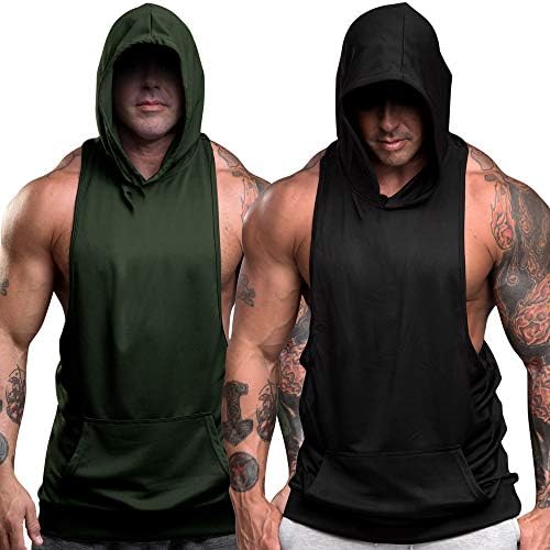 mens sleeveless gym hoodies