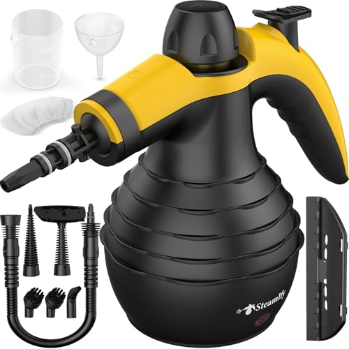 Pressurized Deep Cleaning Steam Cleaner, Multi-Surface Nature Steamer with Safety Lock & 10Pcs Accessories, Powerful Handheld Steam Cleaner for Home, Car, Furniture, Bathroom, Window, Grease, Grout