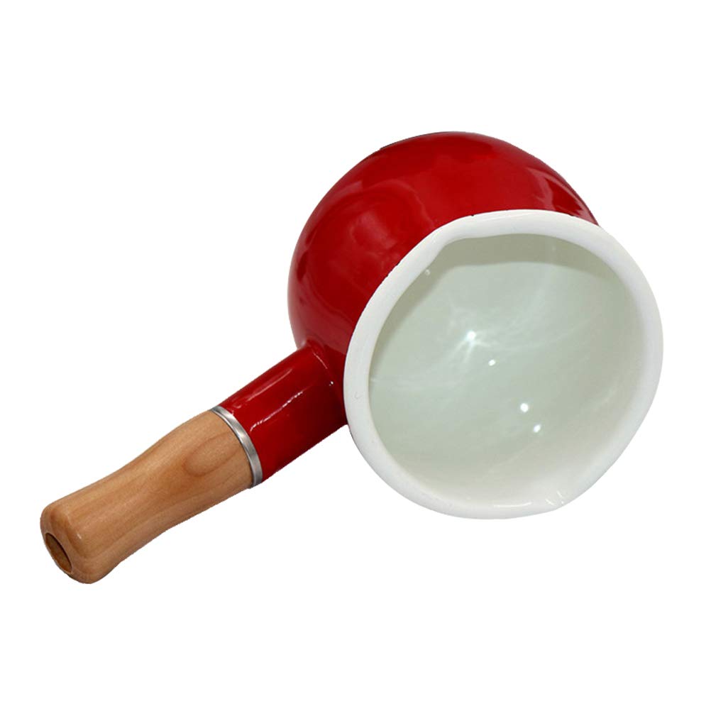 BESTonZON Nonstick Enamel Milk Pan Butter Coffee Warmer Small Milk Pot Kitchen Cooking Pot for Noodle Baby Food(Rondom color)