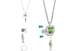 Mini Fishing Reel Necklace - Rotating Handle Spinning Reel Pendant Keychain, Unique Spinning Reel Keychain Fishing Gear Key H