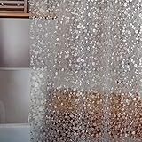 Waterproof Shower Curtain Liner 8G EVA Thick Shower Curtain No Smell with Heavy Duty 3 Bottom Magnets, Stain Resistant Shower Liner for Shower Stall, Bathtubs, 3D PebbleÂ Pattern, 72 x 72,12 Hooks