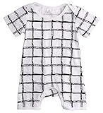 Unisex Baby Boys Girls Short Sleeve Cotton Lattice Bodysuit
