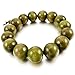 INBLUE Men,Women's 15mm Wood Bracelet Link Wrist Tibetan Buddhist Green Bead Prayer Buddha Mala Chinese knot Elastic