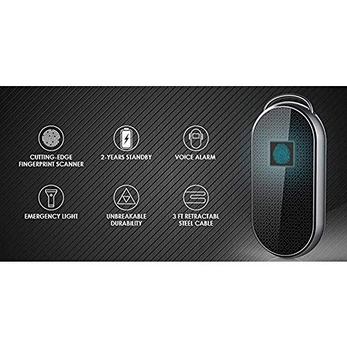Jl Keyless Smart Fingerprint Lock Padlock Security Anti-Theft Steel Cable for Backpack Luggage Suitcase Bike Office,Gray - Thumbnail 4