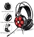 Gaming Headset for Xbox One Slim, PS4, PC, EasySMX Cool 2000 Over Ear Stereo Gaming Headphone with Mic, LED Light, Y Splitter Cable for Computer Laptop Nintendo Switch(Black and Red Color)thumb 4