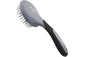 Harrison Howard Horse Mane and Tail Brush - Professional Grooming Brush, Equestrian Detangler, Non-Slip, Black