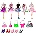25pcs Barbie Doll Accessories=5pcs Handmade Wedding Dress+10 Pairs Shoes+10pcs Handbag Shoulderbag