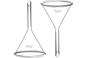 SEOH 75mm Glass Funnel, Short Stem, Borosilicate Glass, Heavy Wall, Karter Scientific 213V11 (Pack of 2)
