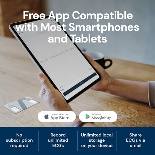 KardiaMobile Card Credit-Card sized ECG Monitor, Medical-Grade & Health Canada Licensed Personal Heart Monitor, Compatible with Most Smartphones and Tablets