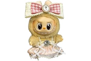 BLADOPIA Labubu Clothes Compatitable with Labubu, Clothes for Labubu Dolls, Labubu Outfits, Cute Labubu Clothing and Accessories Set (LBB-P-Pink)