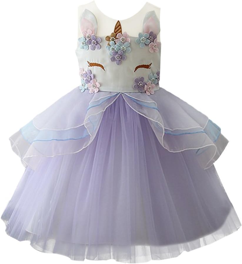 FREEFLY Girls' Unicorn Christmas Party Fancy Dress For Cosplay