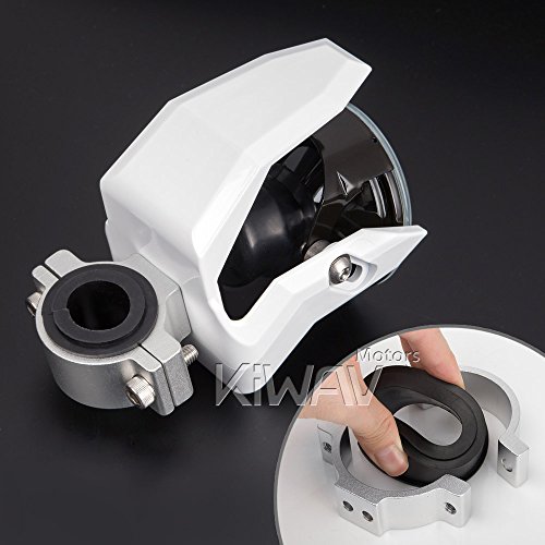 KiWAV Magazi motorcycle NS-41 round fog light white fork tube mount