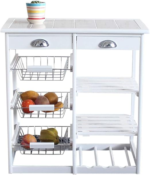 Amazon Com Ooscy Wood Kitchen Trolley Cart Rack W Storage