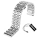 20mm 22mm 24mm Solid Stainless Steel Watch Band Silver 316L Push Button Hidden Bracelet Watch Strap for Mens Womens