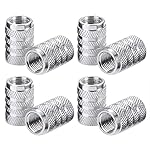 eBoot Tire Stem Valve Caps Aluminium Car Dustproof Caps Tire Wheel Stem Air Valve Caps, 8 Pieces (Silver)