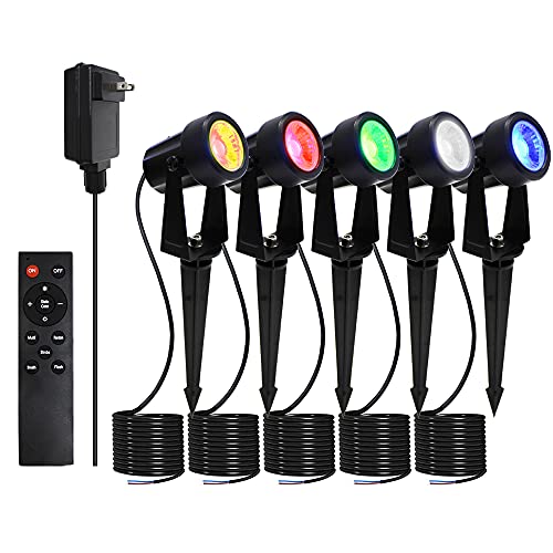 FMART 5 Pack RGBW Color Changing Landscape Lighting, Led Spotlights