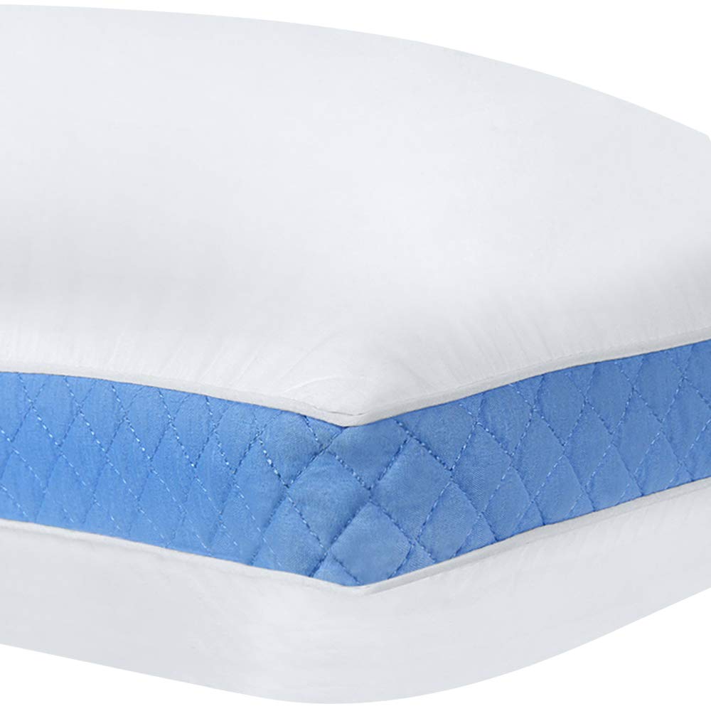 Premium Quality Bed Pillows Queen Blue Gusset Utopia Bedding Gusseted
