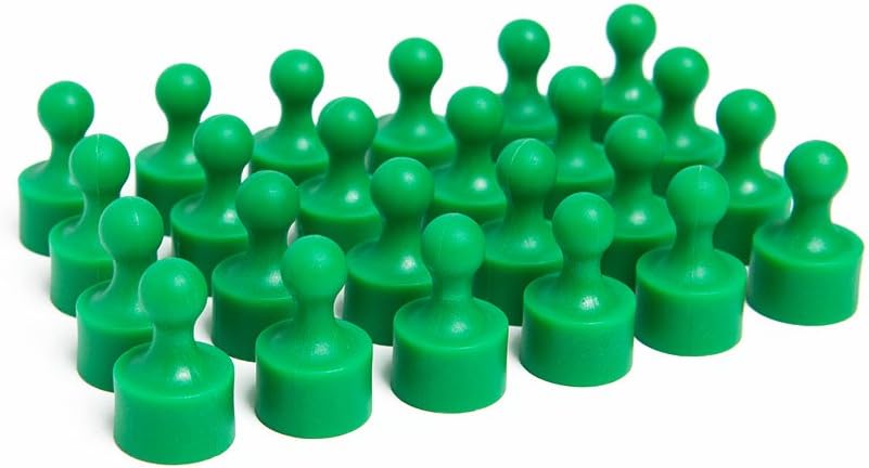 24 Bright Green Magnetic Pins, Pawn Style - Perfect for Fun Fridge Magnets, Whiteboards, Cabinets, Photo Magnets for Refrigerator, and More!