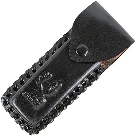 NEW Genuine Leather 5" Tactical Sheath For Knife Belt Loop Folding Black