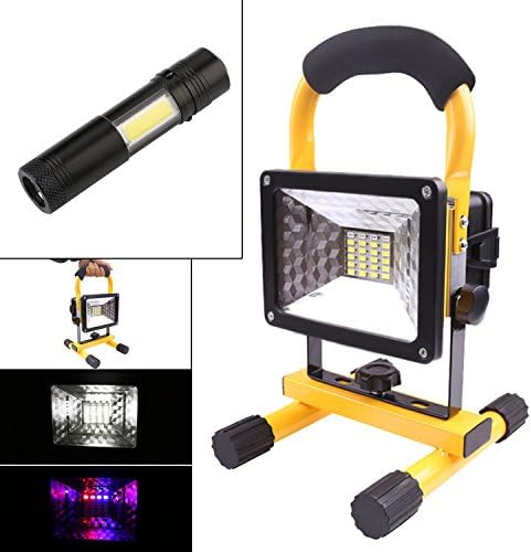 Chase Outdoor 24W 24LED Spotlights Work Lights Outdoor Camping Lights(200W Equivalent), Built-in Rechargeable 3600mah Lithium Batteries (With 4 Mode Q5+COB LED Work Light)