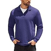 Yuyanrocks Mens Sweatshirt Quarter Zip Pullover Sweatshirt for Men Knit Mock Neck Long Sleeve Sweater Polo with Pocket