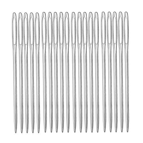 MIUSIE Convenient Needle Storage,Versatile Wooden Needle Case with Smooth Touch ,Sewing Supplies with 20 Pieces Big-Eye Stitching Needles for Stitching/Sewing/Embroidery