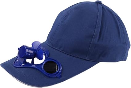 cap with solar powered fan