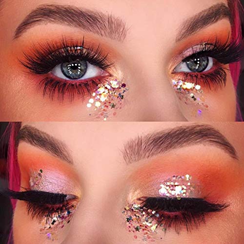 COKOHAPPY 8 Boxes Holographic Unicorn Cosmetic Festival Chunky Glitter Ultra-thin Sequins Iridescent Flakes Sparkles Hexagon Tips Mixed Paillette Face Eyes Body Hair Nail Art - Thumbnail 3