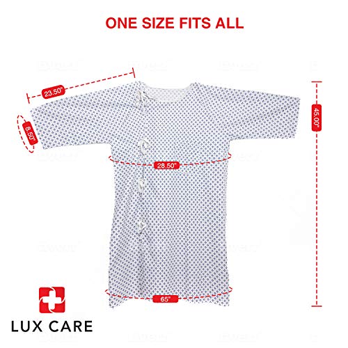LUXCARE Hospital Gowns for Men and Women Unisex Patient Medical Gowns