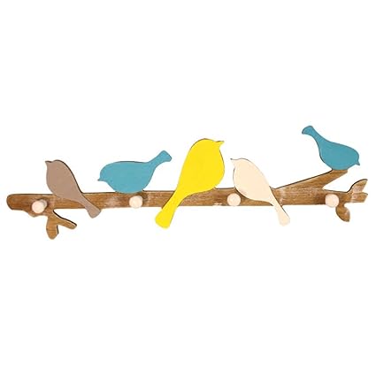 Felice Home Manteau Crochets Mural En Bois Petit Oiseau