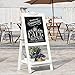 MyGift Decorative Vintage White Washed Brown Wood Large Freestanding Chalkboard Message Board Easel