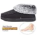 Women's Cozy Memory Foam Slippers Fluffy Wool Like Faux Fur Fleece Lined House Shoes with Non Skid Indoor Outdoor Sole (10 B(M) US, Deep Black)